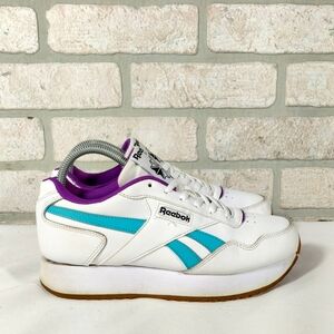 Reebok Classic Platform Retro Sneakers Women 6.5 White Teal Purple